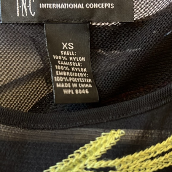 INC International Concepts Sheer Embroidered Top Size XS - Picture 2 of 5